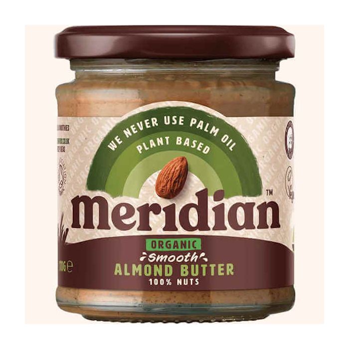 MERIDIAN ORGANIC SMOOTH ALMOND BUTTER WITH SALT 170G X 6