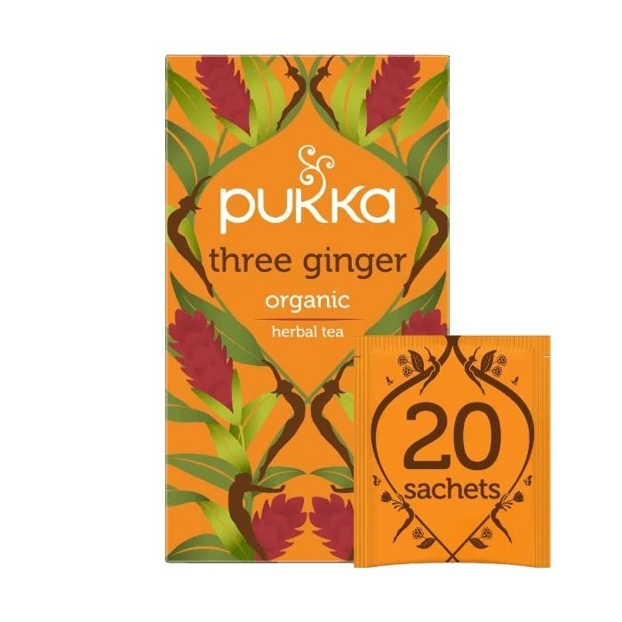 PUKKA THREE GINGER TEA BAGS 4 X 20