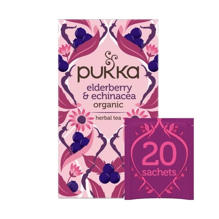 PUKKA ELDERBERRY & ECHINACEA TEA BAGS 4 X 20