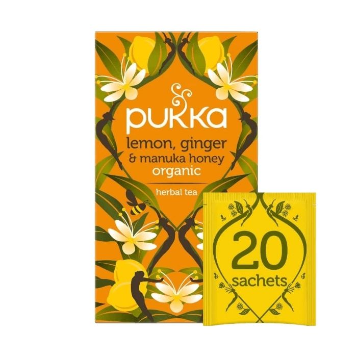 PUKKA LEMON GINGER & MANUKA HONEY TEA BAGS 4 X 20