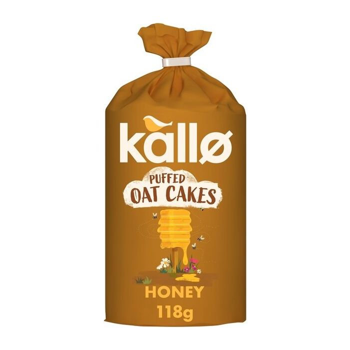 KALLO HONEY PUFFED RICE CAKES 118G X 6