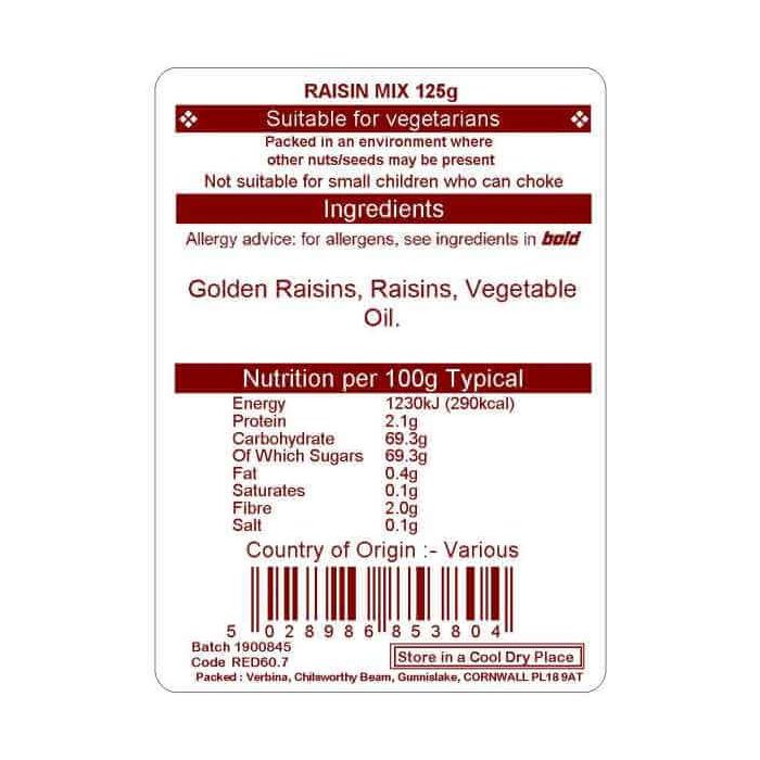 REDMOOR RAISINS MIX 125G