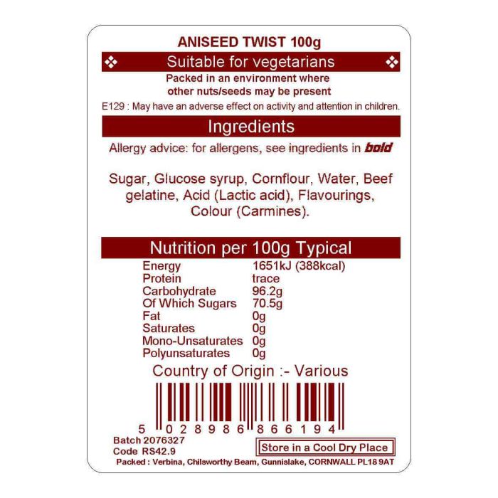 ANISEED TWIST X 100G