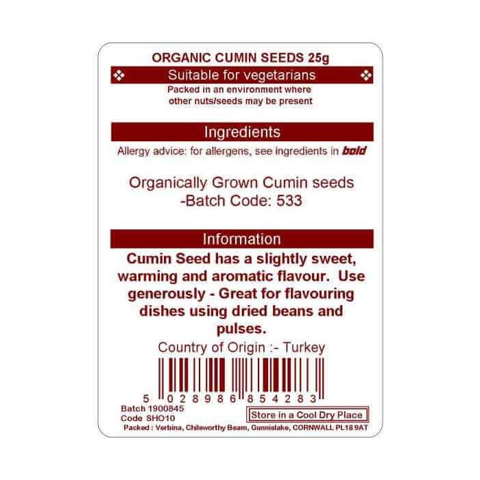 CUMIN SEED 25G (ORGANIC)