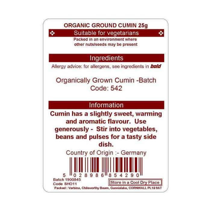 CUMIN GROUND 25G (ORGANIC)