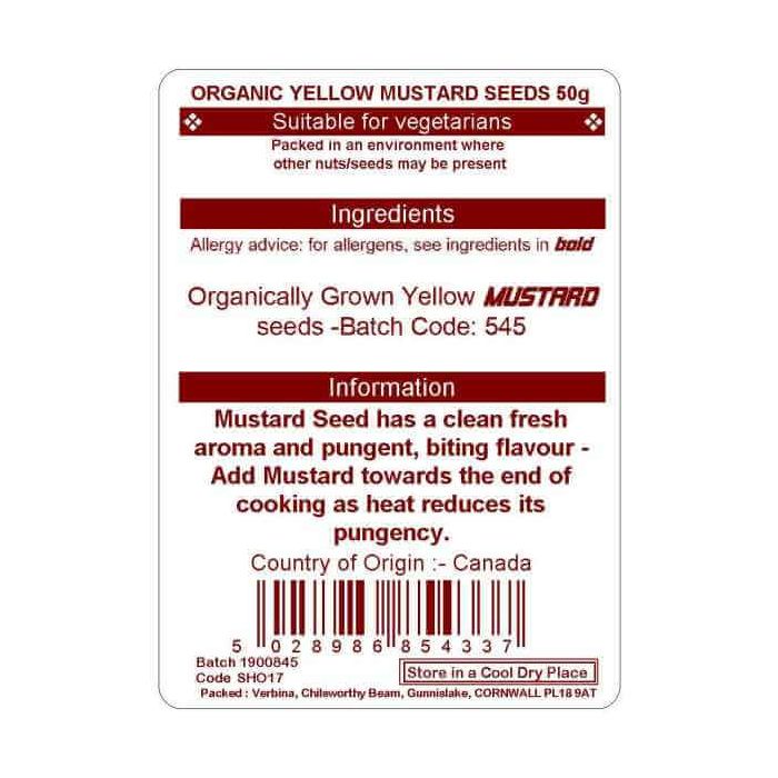 MUSTARD YELLOW SEED 50G (ORGANIC)