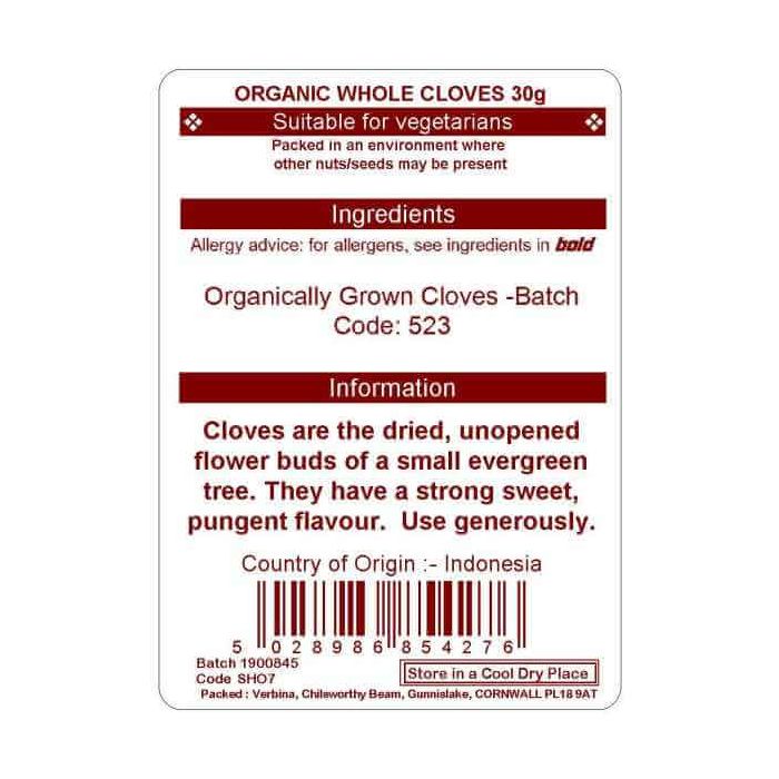 CLOVES WHOLE 30G (ORGANIC)