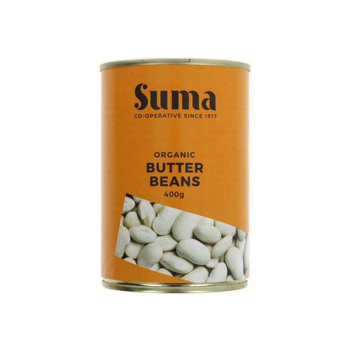 SUMA ORGANIC BUTTER BEANS 12 X 400G