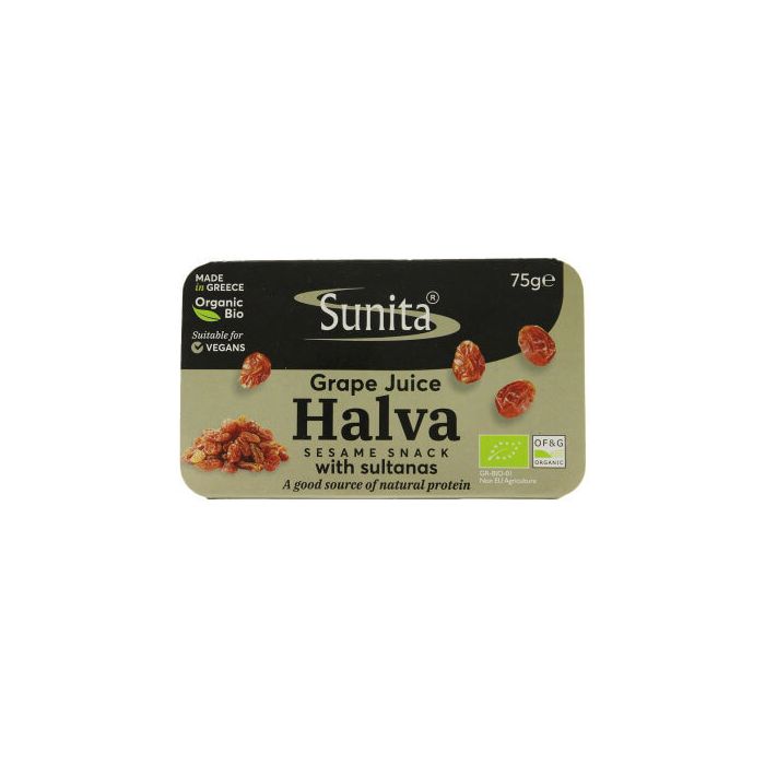 SUNITA ORGANIC GRAPE JIUCE & SULTANA HALVA 12 X 75G