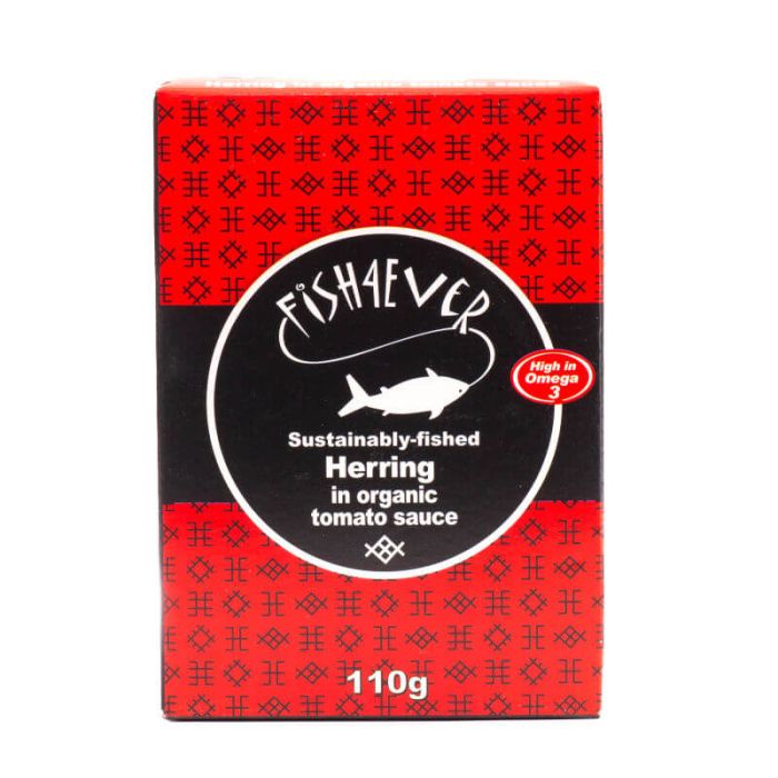 FISH4EVER HERRING IN ORGANIC TOMATO SAUCE 110G X 12