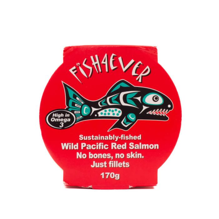 FISH4EVER WILD PACIFIC RED SALMON FILLETED 170G X 12