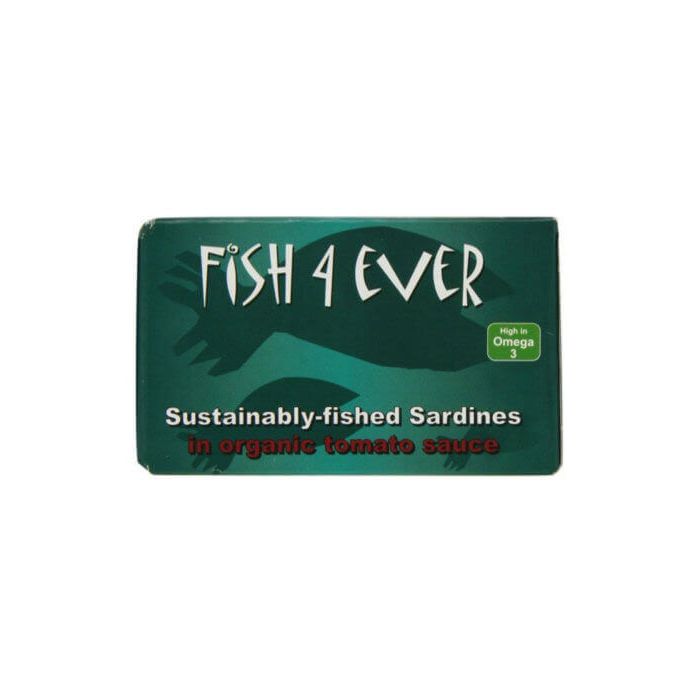 FISH4EVER WHOLE MSC SARDINES IN ORGANIC TOMATO SAUCE 1 X 120G