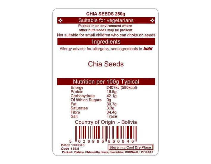 CHIA SEEDS 250G