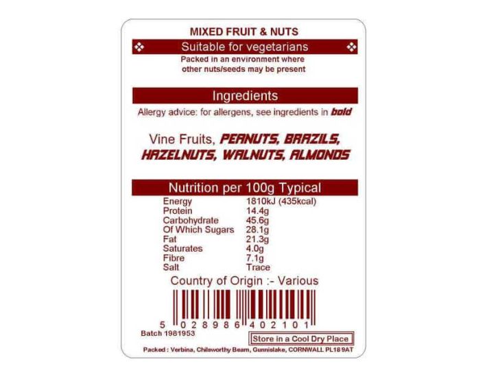 MIXED NUTS & FRUIT 10KG