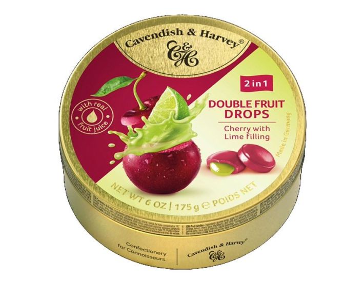 C&H DUO FRUIT CHERRY FILLED LIME 9 X 175G
